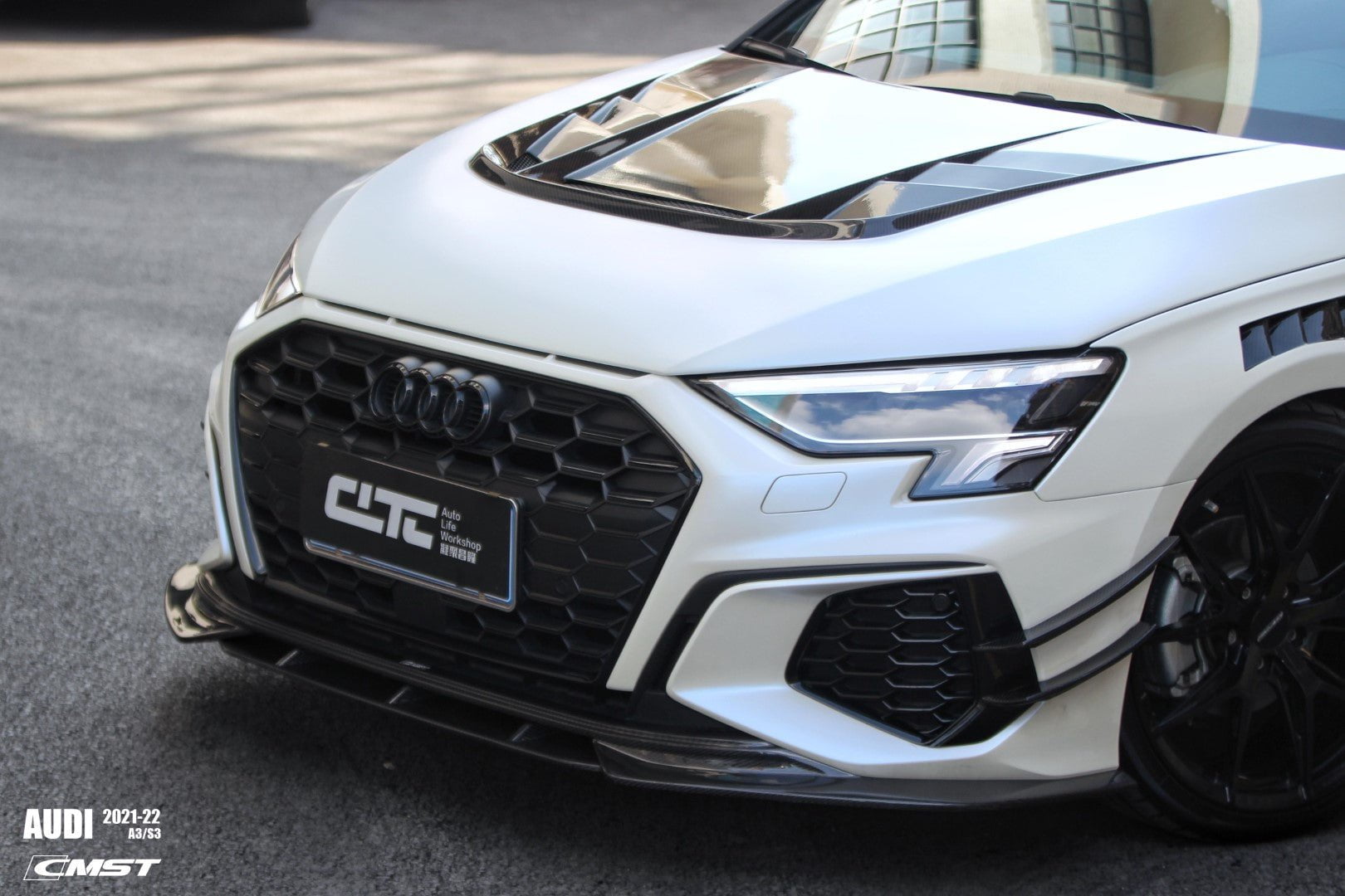CMST Tuning Carbon Fiber Hood Bonnet Ver.2 for Audi RS3 S3 A3 8Y 2021-ON - Robot Bodykits