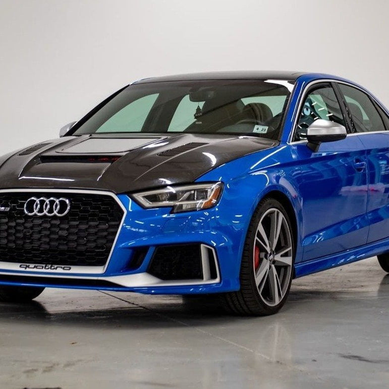 CMST Tuning Glass Transparent Carbon Fiber Hood Bonnet Ver.3 for Audi RS3 2018-2020 & 2014-2020 A3 & A3 S Line & S3