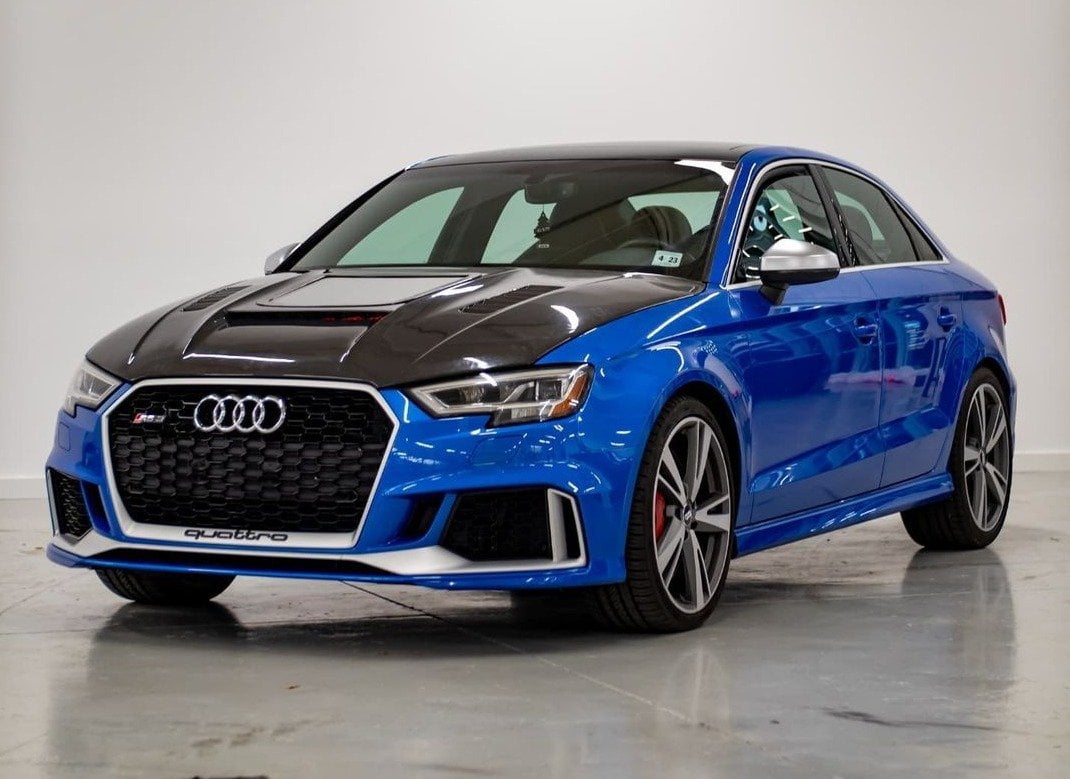 CMST Tuning Glass Transparent Carbon Fiber Hood Bonnet Ver.3 for Audi RS3 2018-2020 & 2014-2020 A3 & A3 S Line & S3