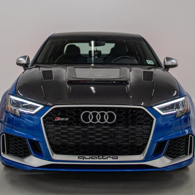 CMST Tuning Glass Transparent Carbon Fiber Hood Bonnet Ver.3 for Audi RS3 2018-2020 & 2014-2020 A3 & A3 S Line & S3