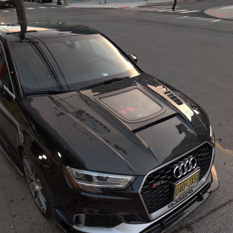 CMST Tuning Glass Transparent Carbon Fiber Hood Bonnet Ver.3 for Audi RS3 2018-2020 & 2014-2020 A3 & A3 S Line & S3