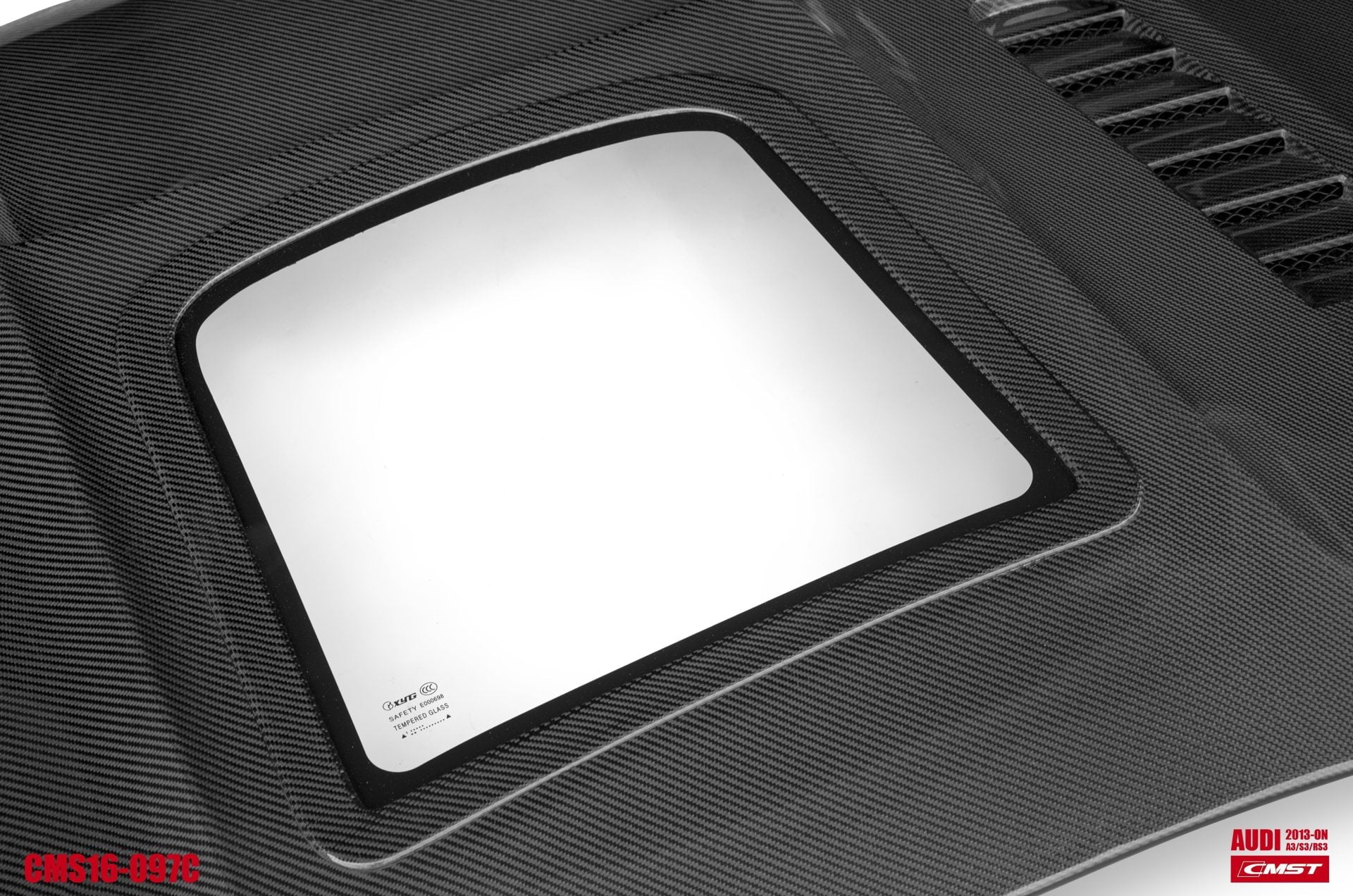 CMST Tuning Glass Transparent Carbon Fiber Hood Bonnet Ver.3 for Audi RS3 2018-2020 & 2014-2020 A3 & A3 S Line & S3