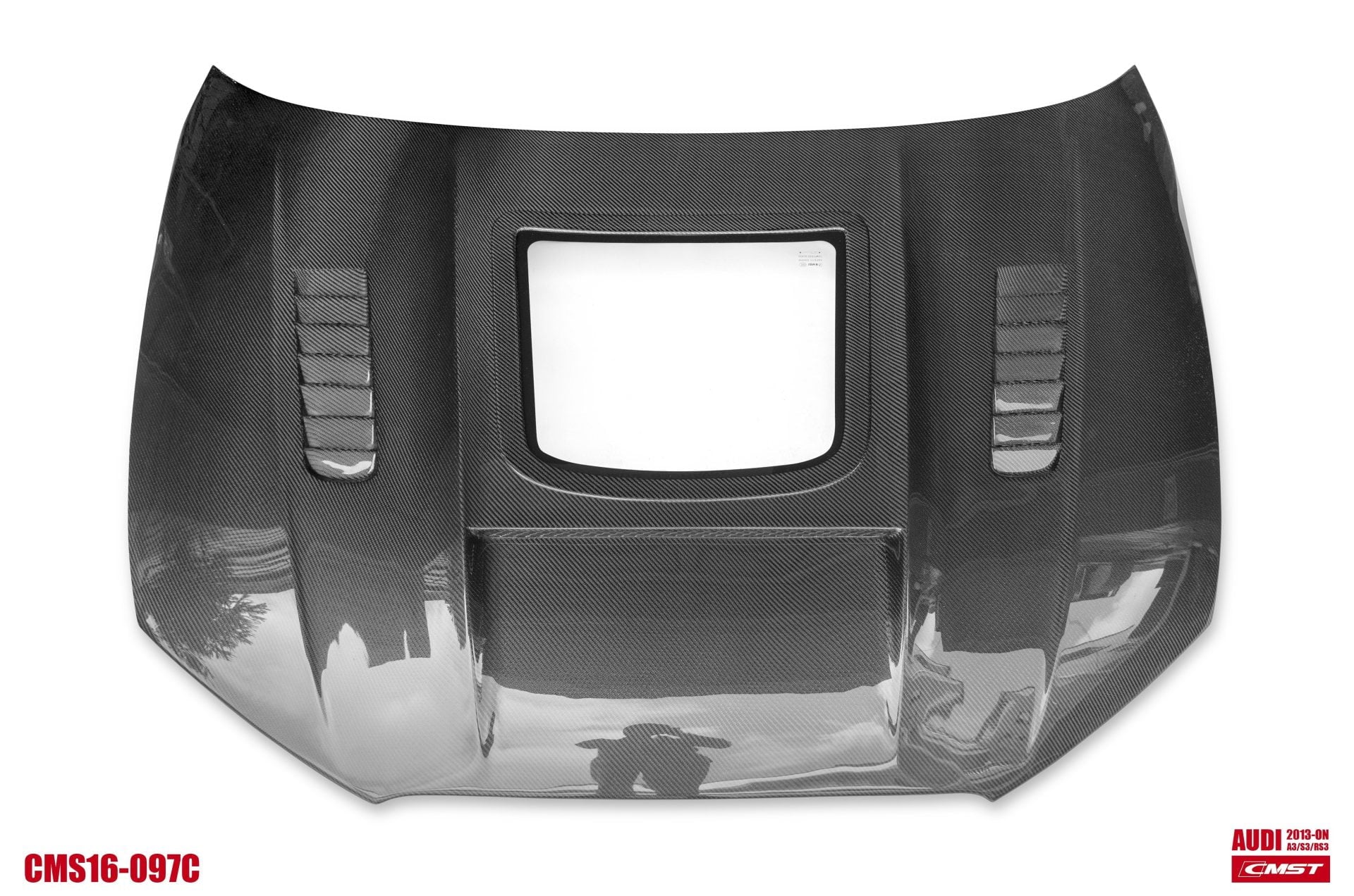 CMST Tuning Glass Transparent Carbon Fiber Hood Bonnet Ver.3 for Audi RS3 2018-2020 & 2014-2020 A3 & A3 S Line & S3