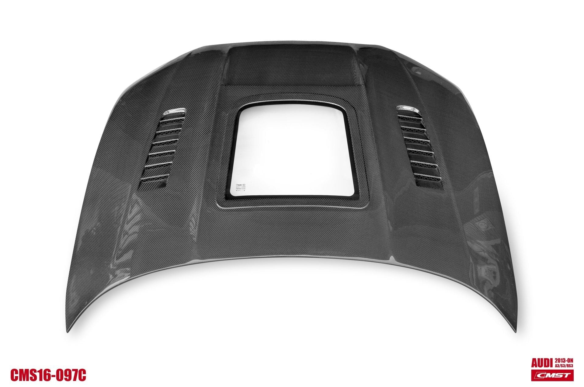 CMST Tuning Glass Transparent Carbon Fiber Hood Bonnet Ver.3 for Audi RS3 2018-2020 & 2014-2020 A3 & A3 S Line & S3