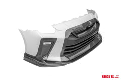 TS Style Front Bumper & Front Lip for Nissan GTR GT-R R35 2008-2022 Carbon Fiber / FRP