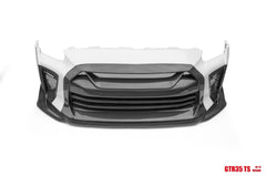 TS Style Front Bumper & Front Lip for Nissan GTR GT-R R35 2008-2022 Carbon Fiber / FRP