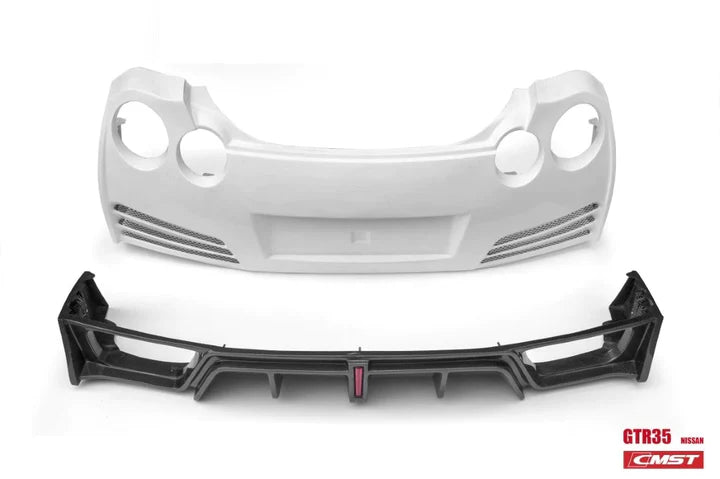 CMST Tuning Rear Bumper & Rear Diffuser Ver.2 for Nissan GTR GT-R R35 2008-2016 Carbon Fiber / FRP - Robot Bodykits