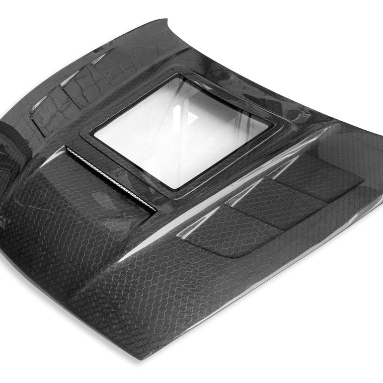 CMST Tuning Carbon Fiber Hood with Tempered Glass for Nissan 370Z Z34 Fairlady Z - Robot Bodykits
