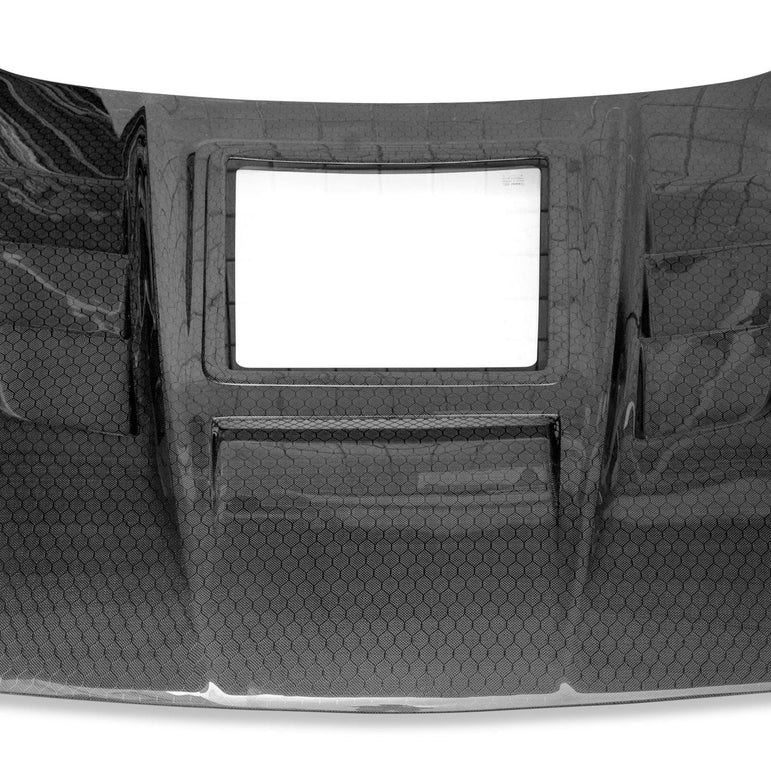 CMST Tuning Carbon Fiber Hood with Tempered Glass for Nissan 370Z Z34 Fairlady Z - Robot Bodykits