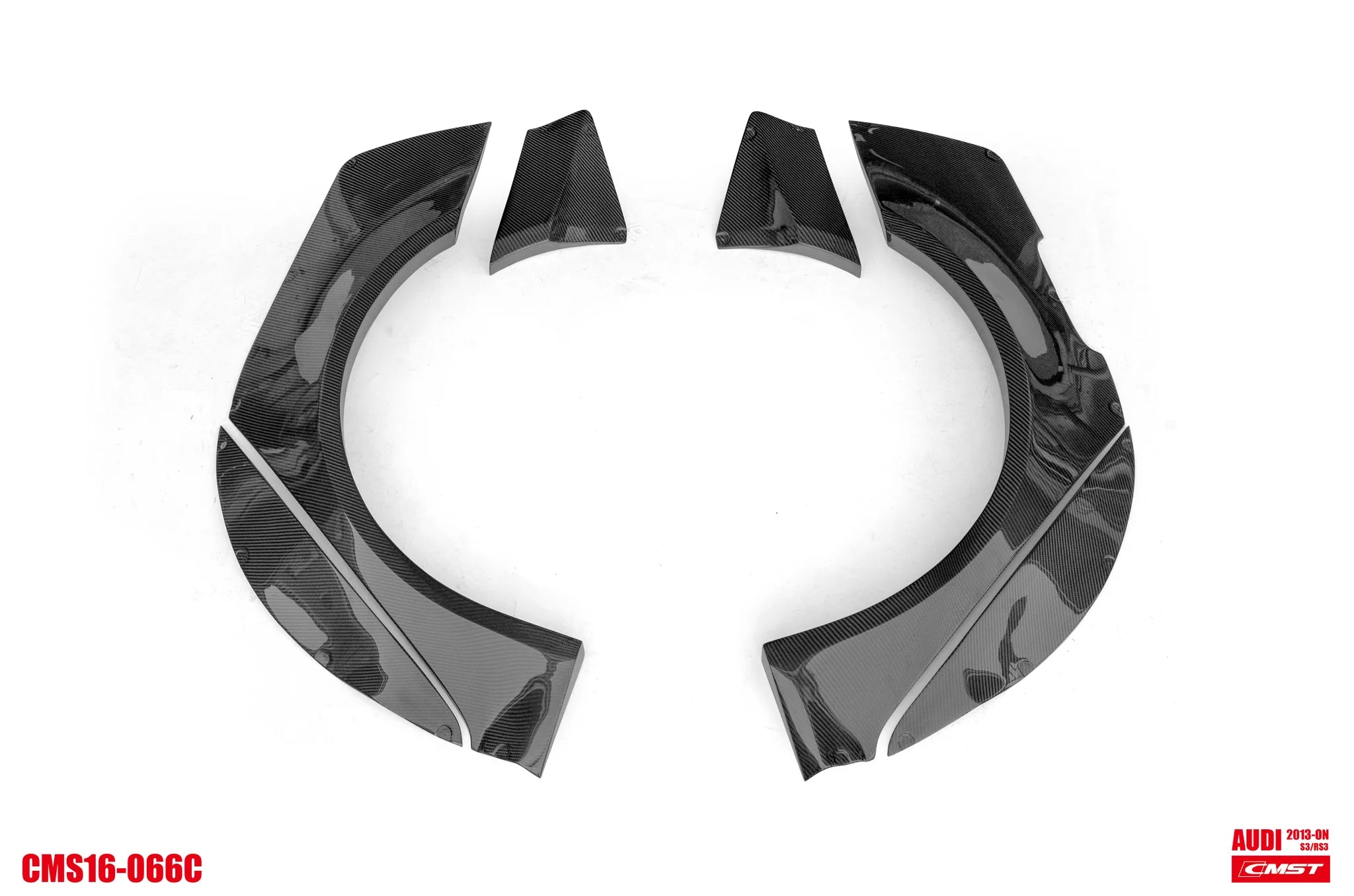 CMST Tuning Carbon Fiber Widebody Fender Arches ( 12 Pcs ) for Audi A3, S3 2014-2020 8V - Robot Bodykits