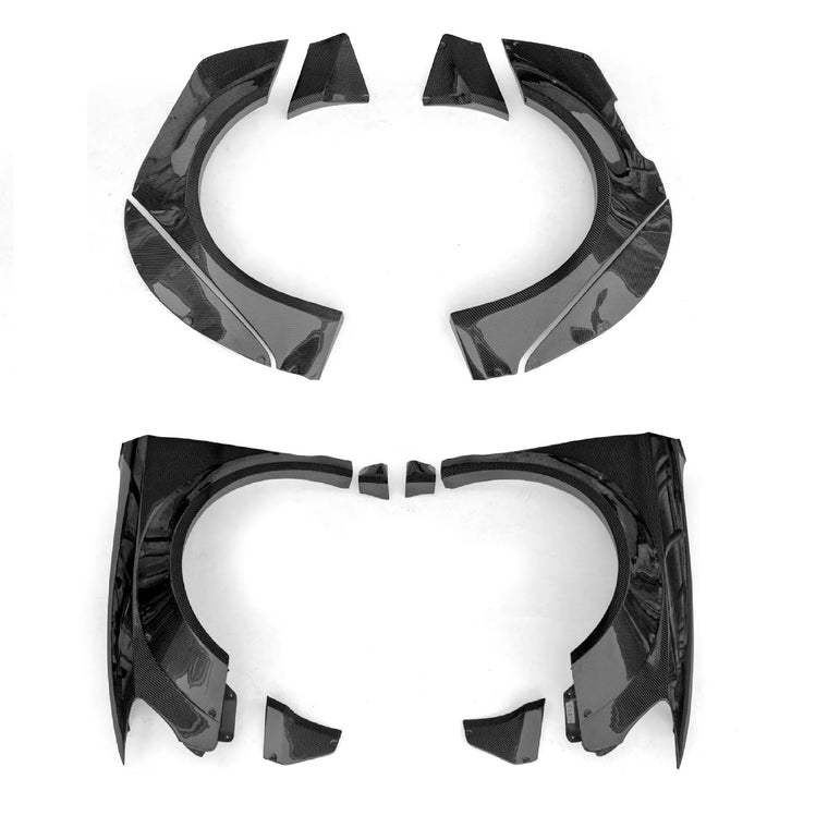 CMST Tuning Carbon Fiber Widebody Fender Arches ( 12 Pcs ) for Audi A3, S3 2014-2020 8V - Robot Bodykits