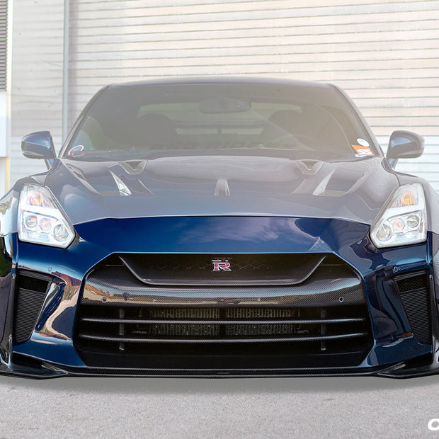 Carbonado TS Style Front Bumper & Front Lip for Nissan GTR GT-R R35 2017-2022 EBA Carbon Fiber / FRP
