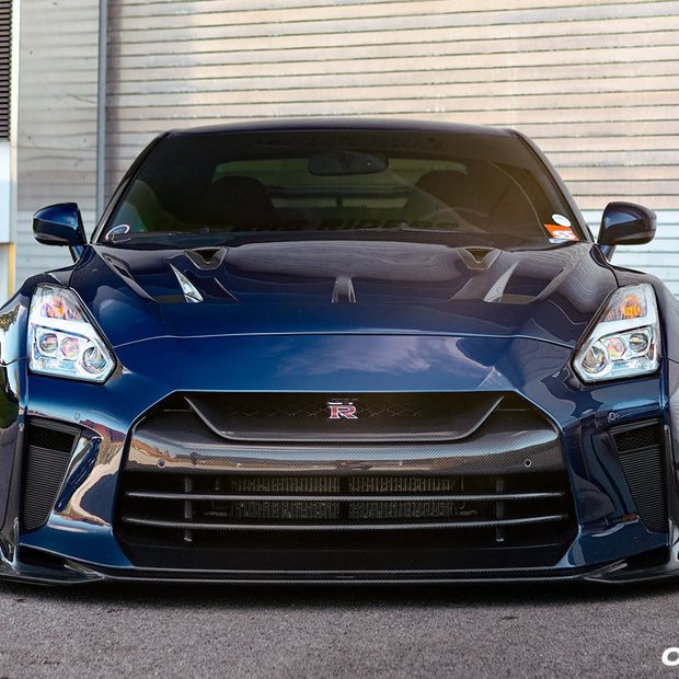 Carbonado TS Style Front Bumper & Front Lip for Nissan GTR GT-R R35 2017-2022 EBA Carbon Fiber / FRP