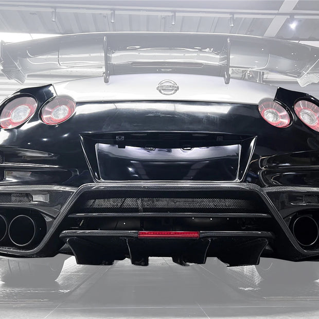 Carbonado TS Style Rear Bumper, Diffuser & Undertray for Nissan GTR GT-R R35 2008-2022 CBA & DBA & EBA Carbon Fiber / FRP