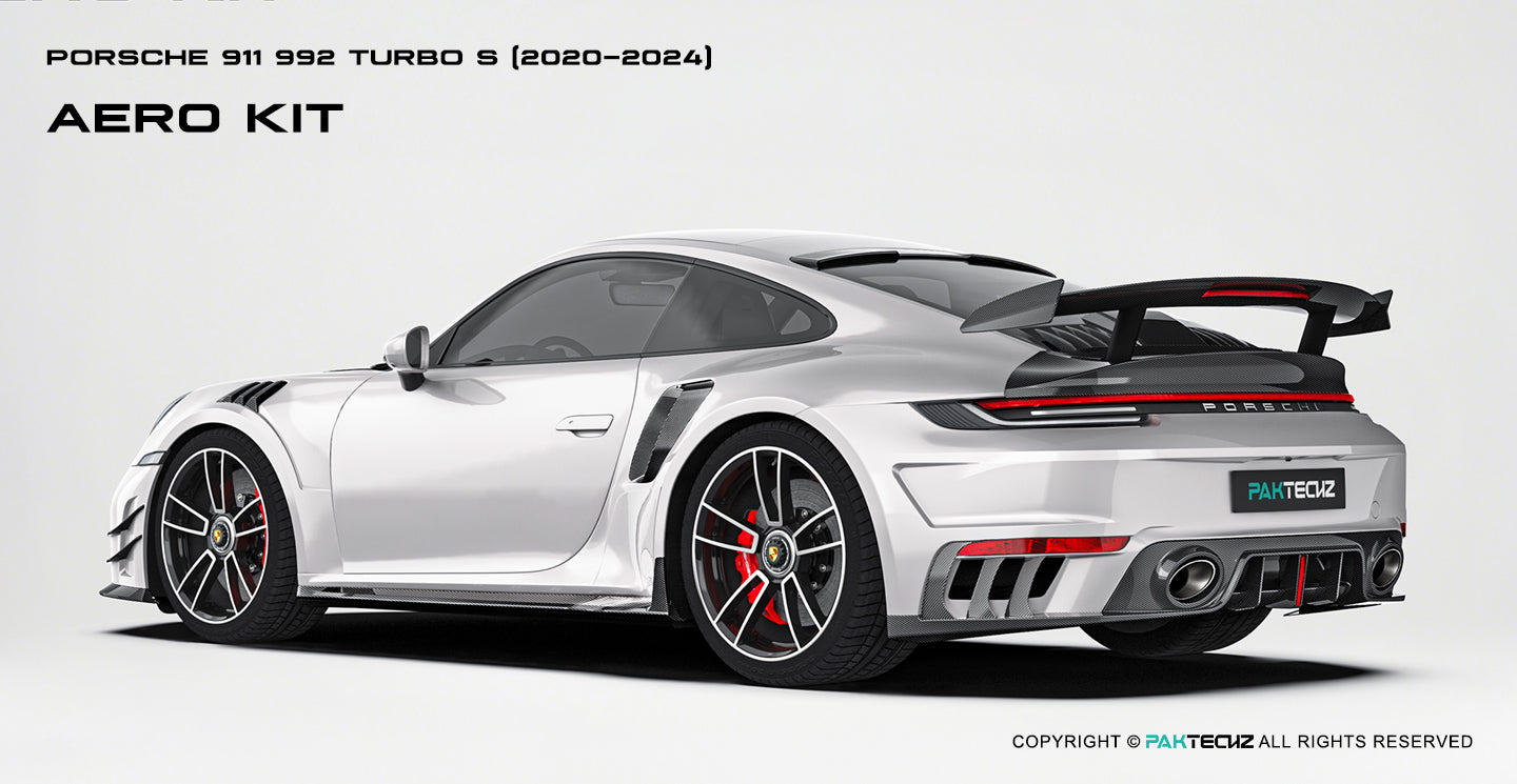 Porsche 911 992.1 Turbo S Paktechz Full Dry Carbon Aerodynamics kit 2020-2024