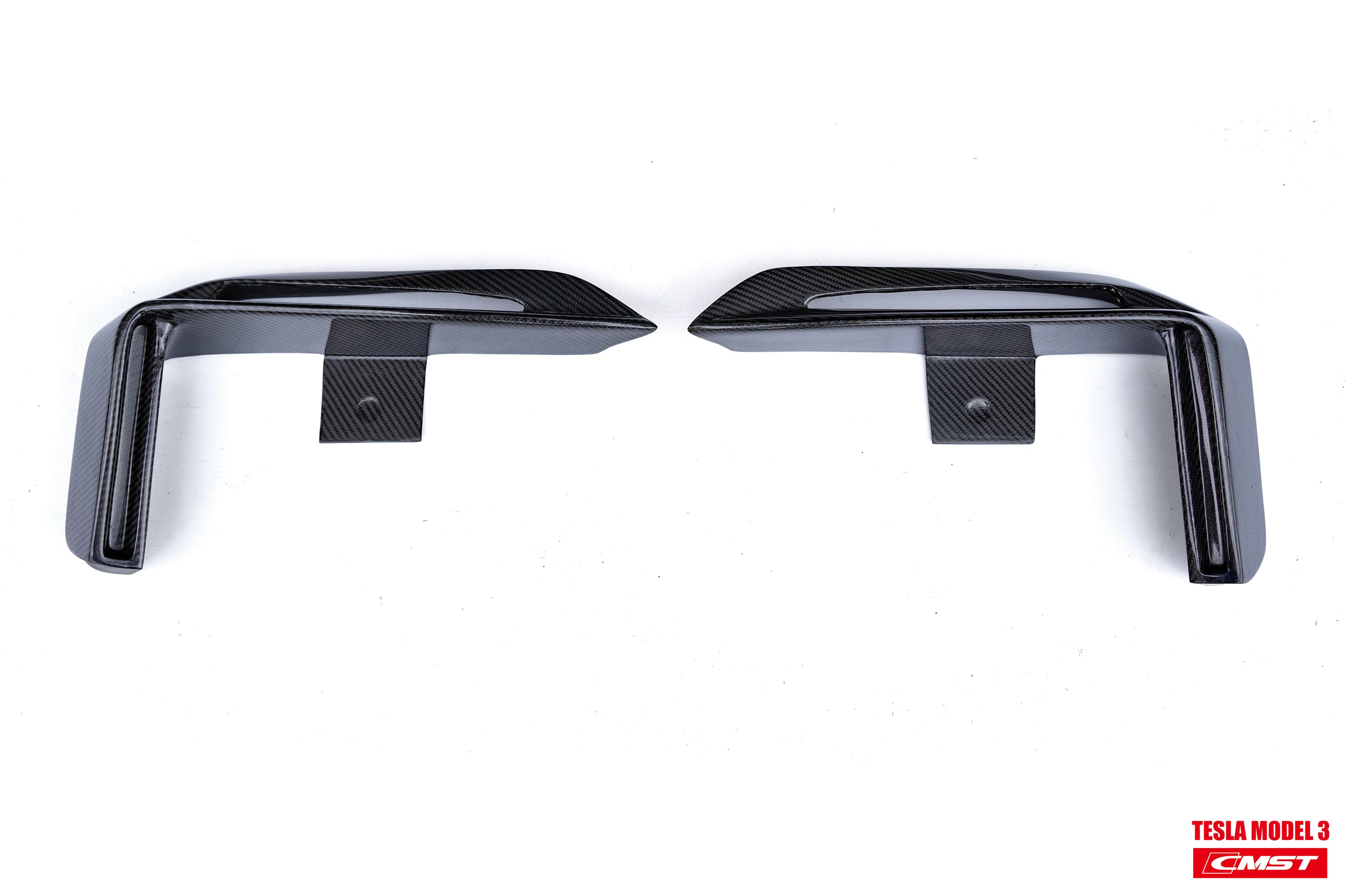CMST Tuning Carbon Fiber Front Bumper for Tesla Model 3 Ver.1 with Carbon Fiber Canards & Front Lip - Robot Bodykits
