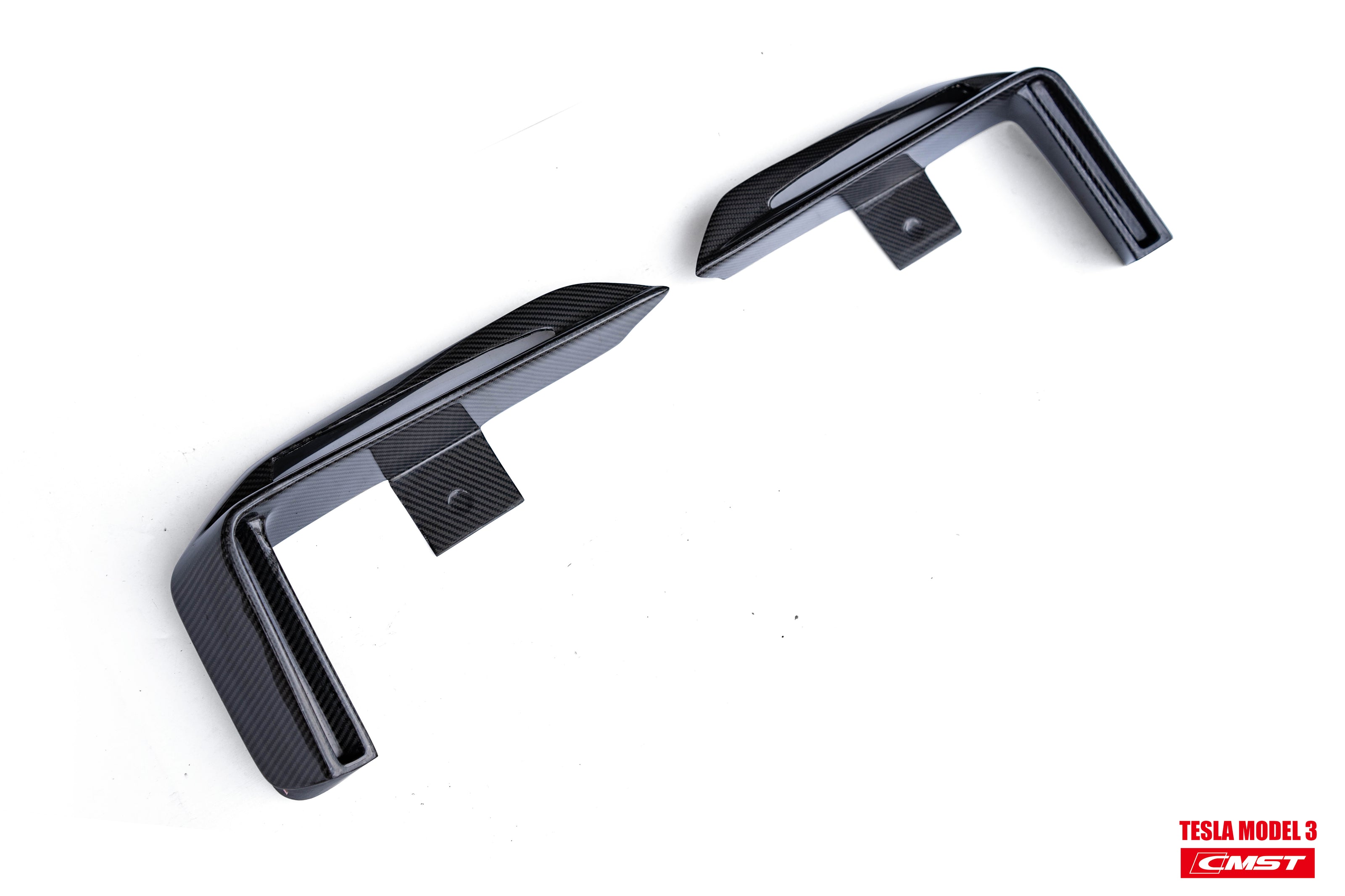 CMST Tuning Carbon Fiber Front Bumper for Tesla Model 3 Ver.1 with Carbon Fiber Canards & Front Lip - Robot Bodykits