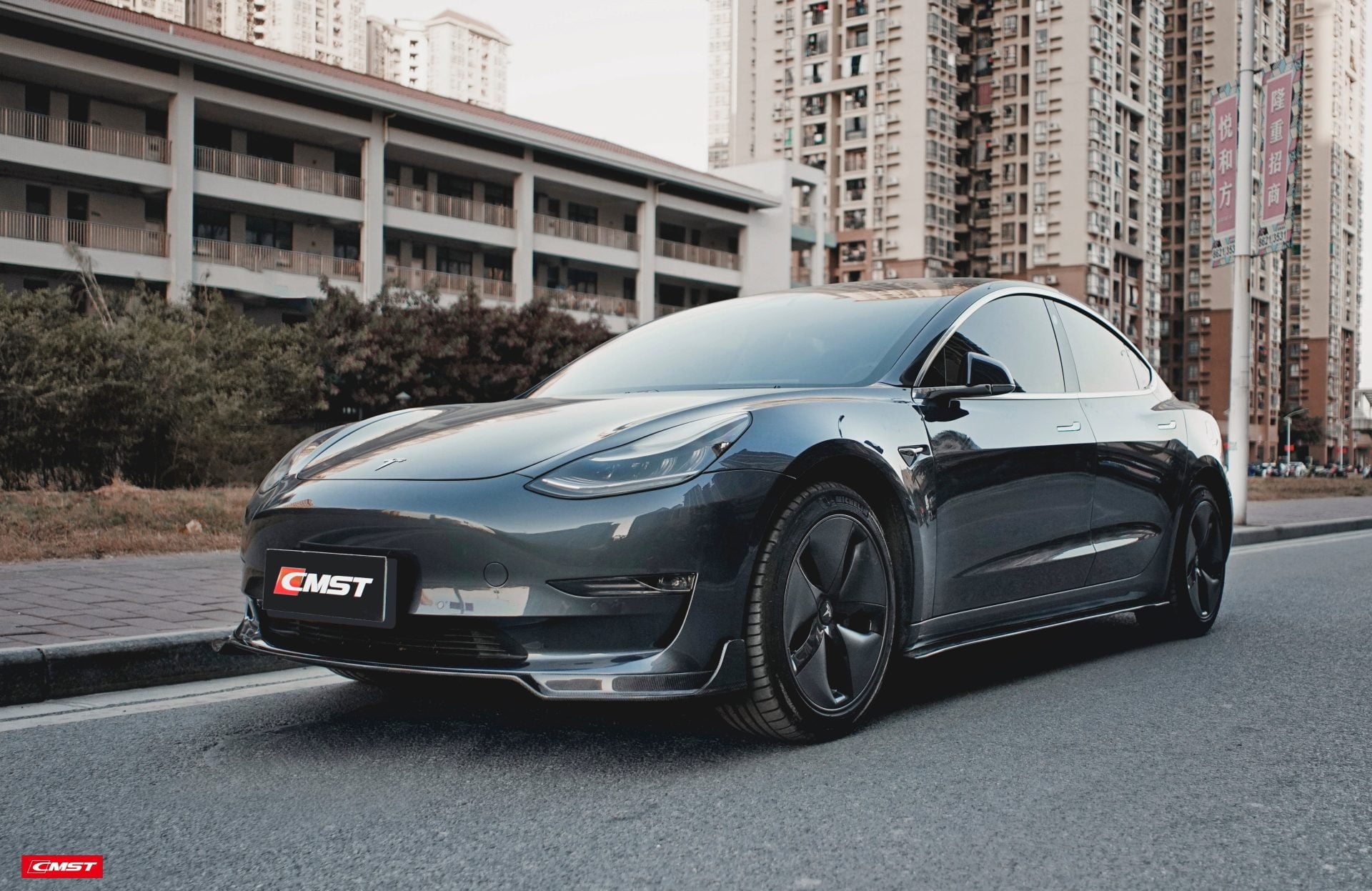 CMST Carbon Fiber Full Body Kit Style B for Tesla Model 3 - Robot Bodykits