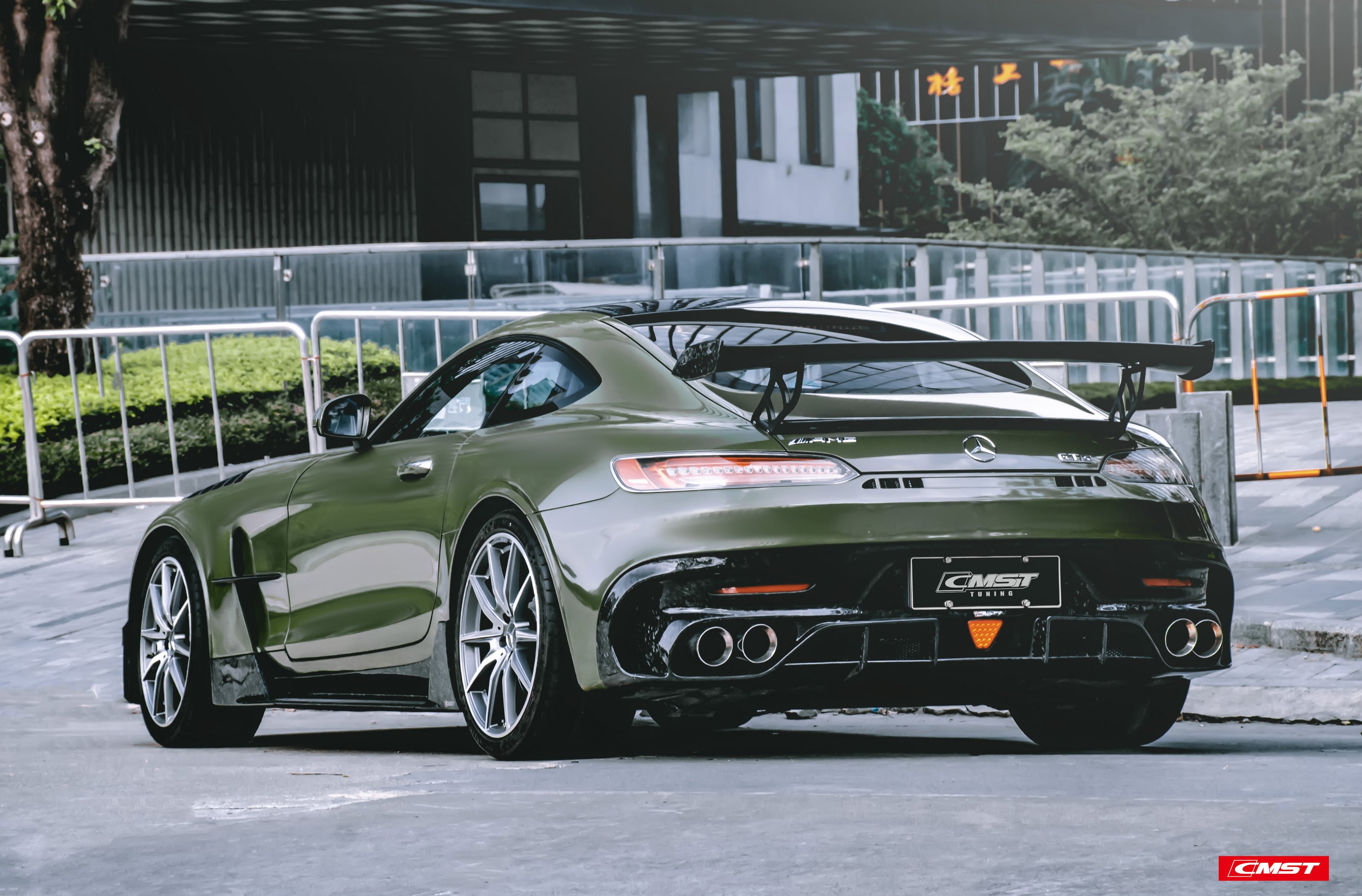CMST Tuning Carbon Fiber Rear Spoiler Wing Ver.2 for Mercedes Benz C190 AMG GT GTS GTC 2015-2021 - Robot Bodykits