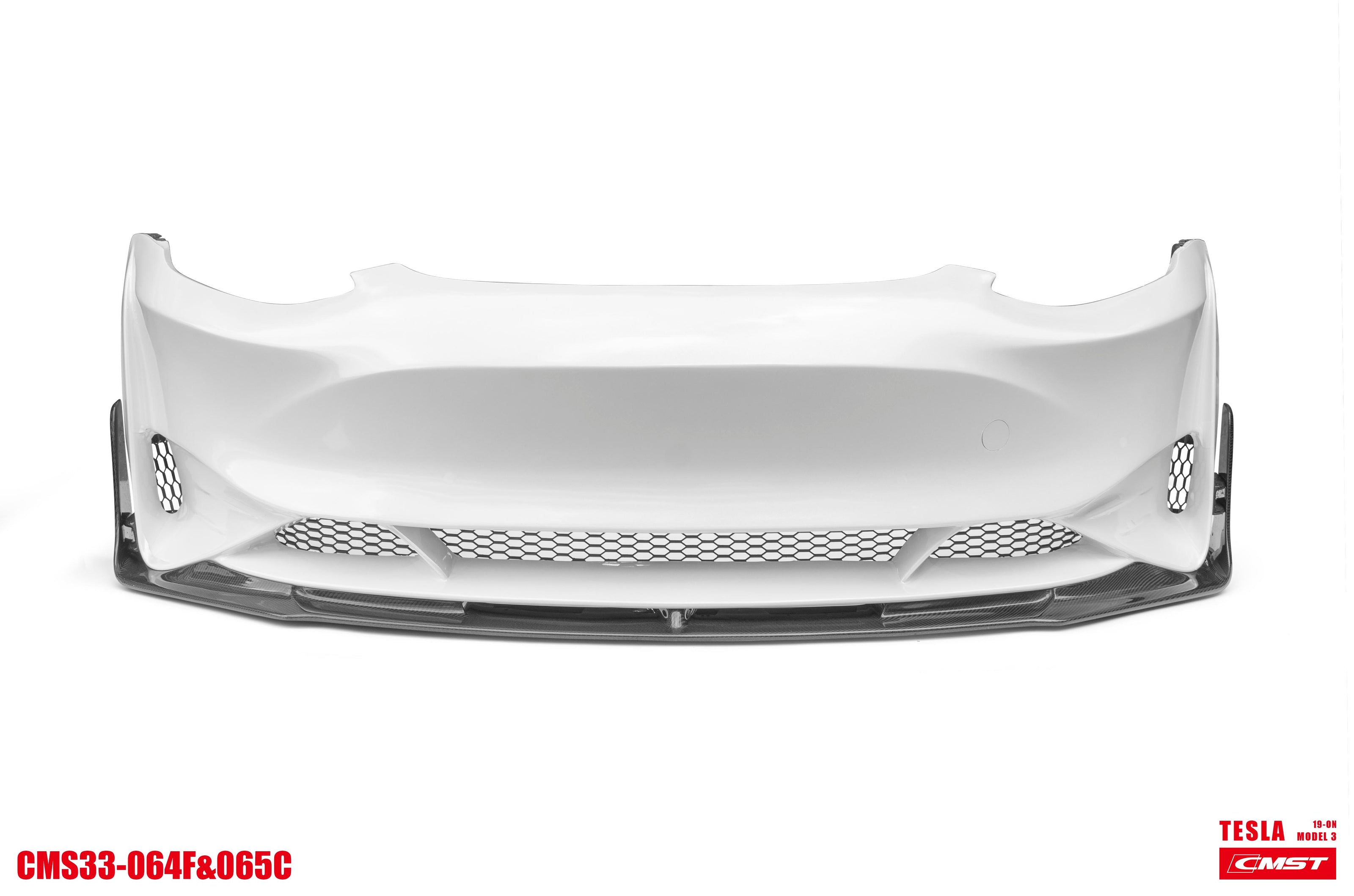 CMST Tuning Carbon Fiber Front Bumper & Front Lip for Tesla Model 3 Ver.2 - Robot Bodykits