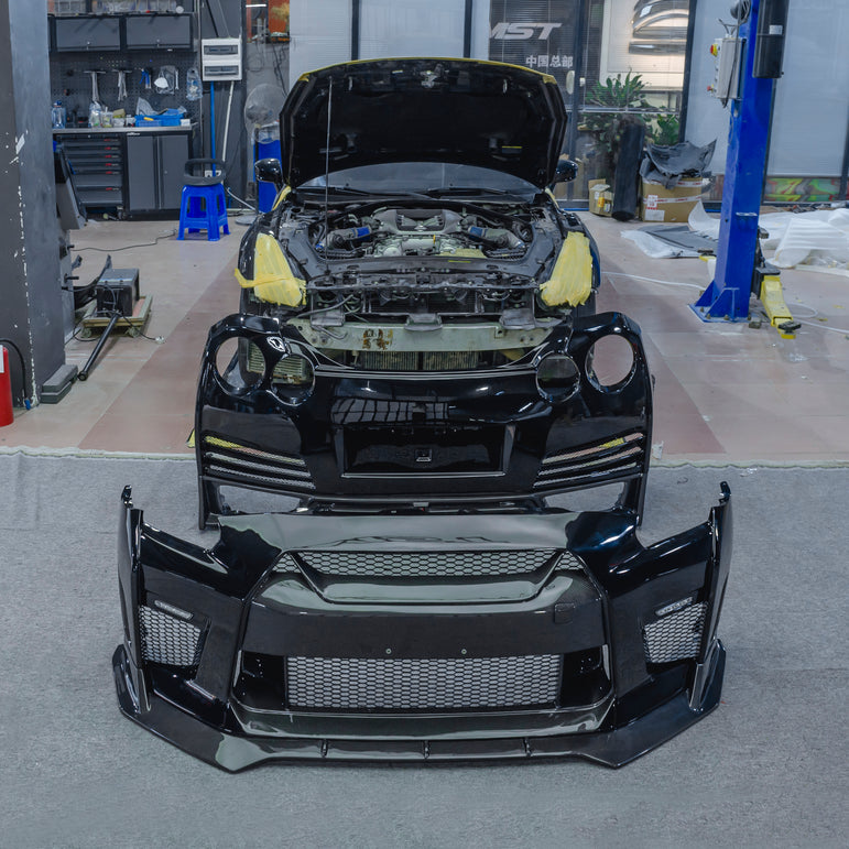 CMST Tuning Stage 2 Front Bumper & Front Lip for Nissan GTR GT-R R35 2008-2016 Facelift Conversion Kit Carbon Fiber / FRP - Robot Bodykits