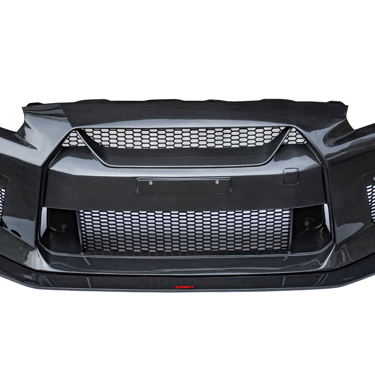 CMST Carbon Fiber Stage 1 Front Bumper & Lip for Nissan GTR GT-R R35 2008-2016 Facelift Conversion - Robot Bodykits