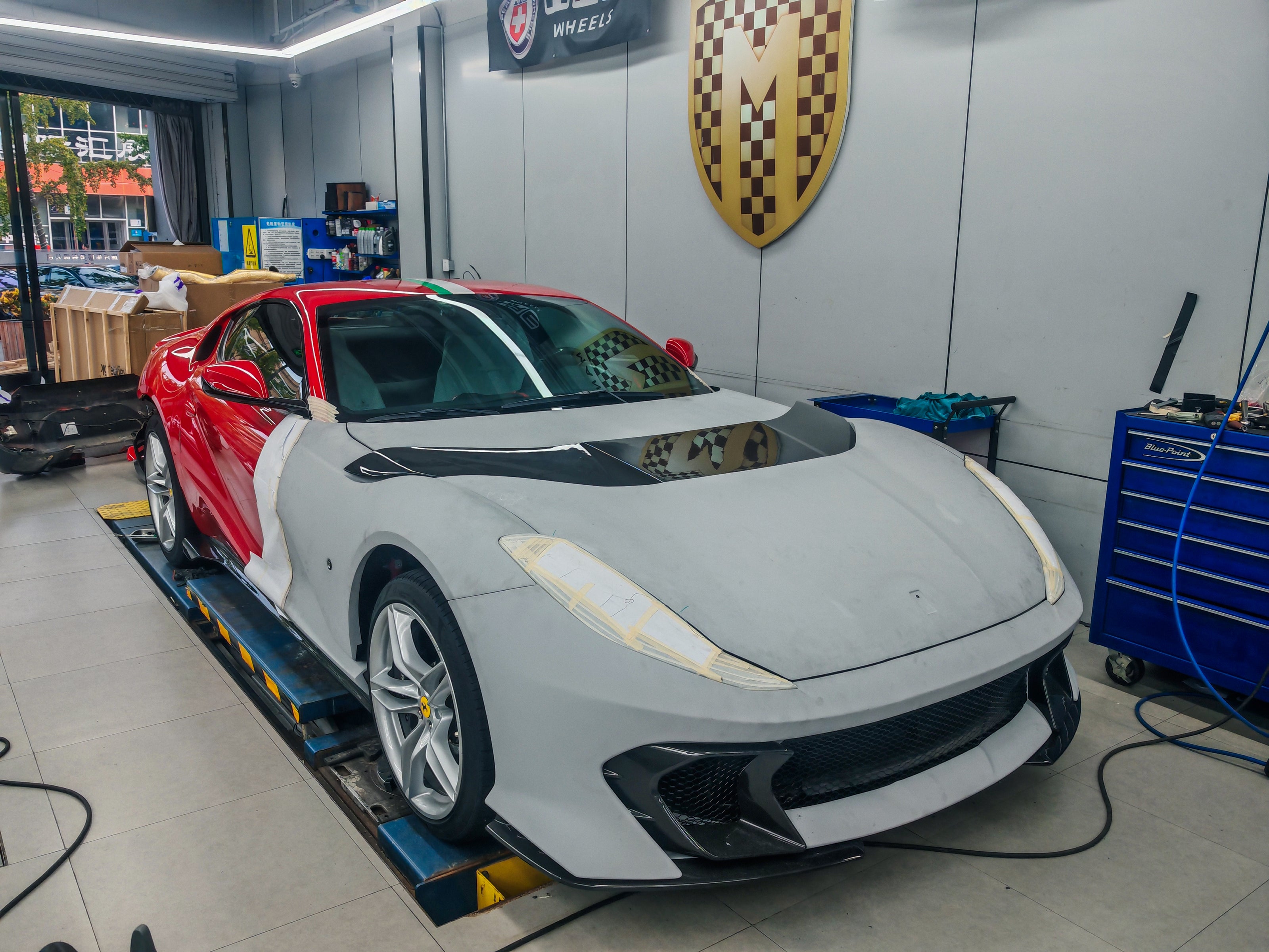 Ferrari 812 Superfast / GTS to Competizione Style Carbon Fibre Front End + Side Skirt Conversion (Aftermarket)