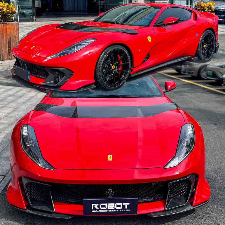 Ferrari 812 Superfast / GTS to Competizione Style Carbon Fibre Front End + Side Skirt Conversion (Aftermarket)