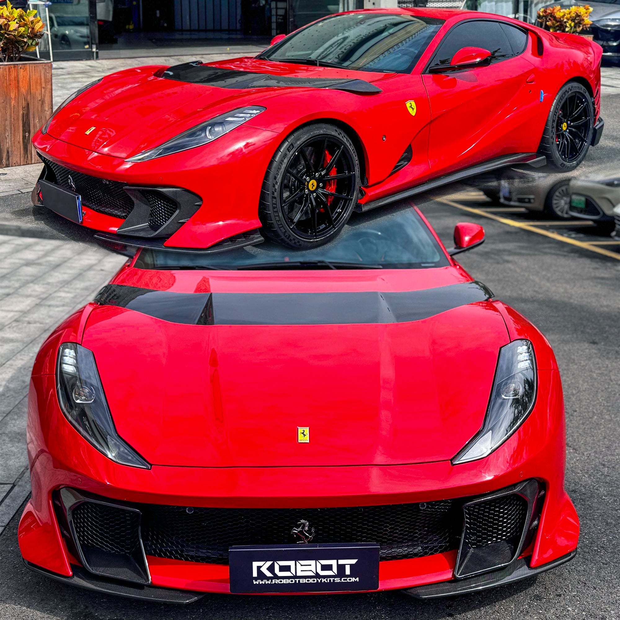 Ferrari 812 Superfast / GTS to Competizione Style Carbon Fibre Front End + Side Skirt Conversion (Aftermarket)