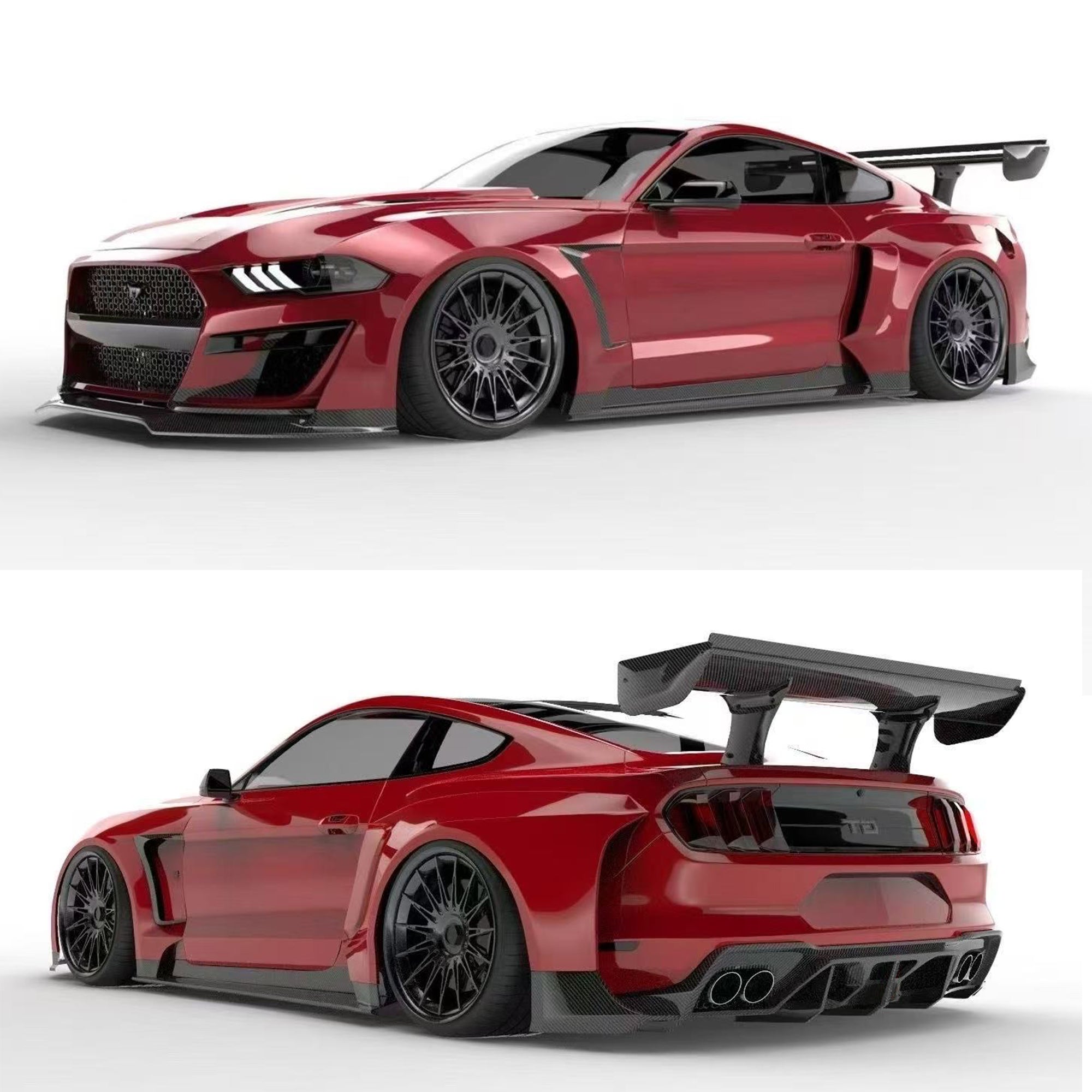 BOCH Design FRP GT500 S550 Ford Mustang Widebody Complete Body Kit 2015-2023