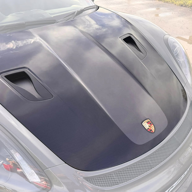 Porsche 718 / 981 / 991.1 / 991.2 Dry-Carbon (Prepreg) GT4 RS Style Bonnet