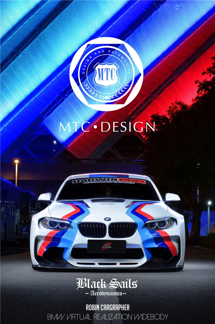 2014-2019 BMW 2 Series F22 VR Style Partial Carbon Fiber Wide Body Full Body Kit