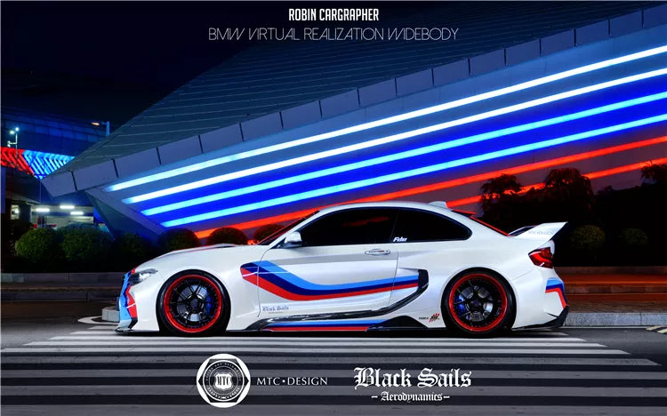 2014-2019 BMW 2 Series F22 VR Style Partial Carbon Fiber Wide Body Full Body Kit