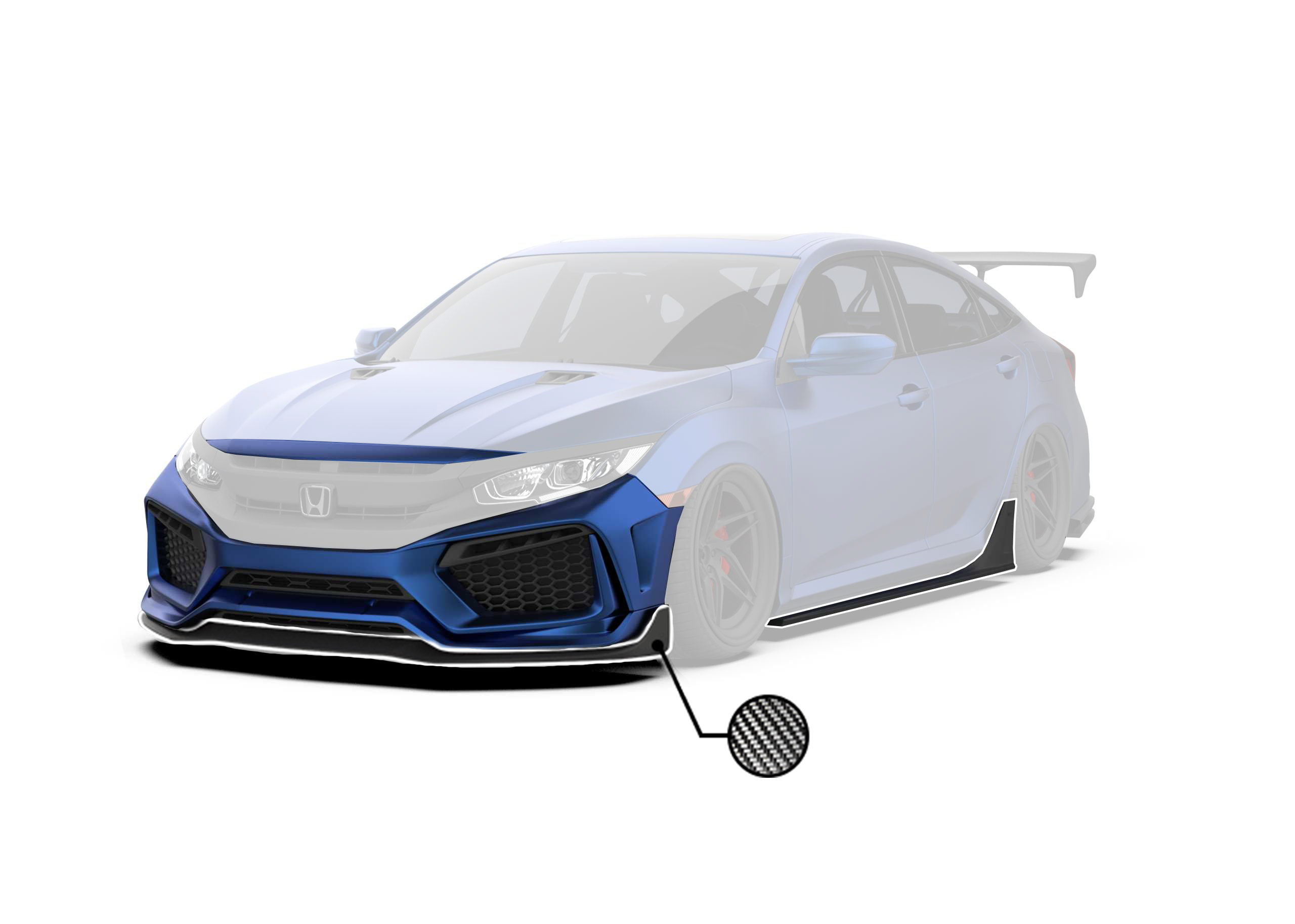 Robot Craftsman 10th Gen Honda Civic Body Kit Narrowbody Fibre Glass Reinforced Plastic Complete Body Kit