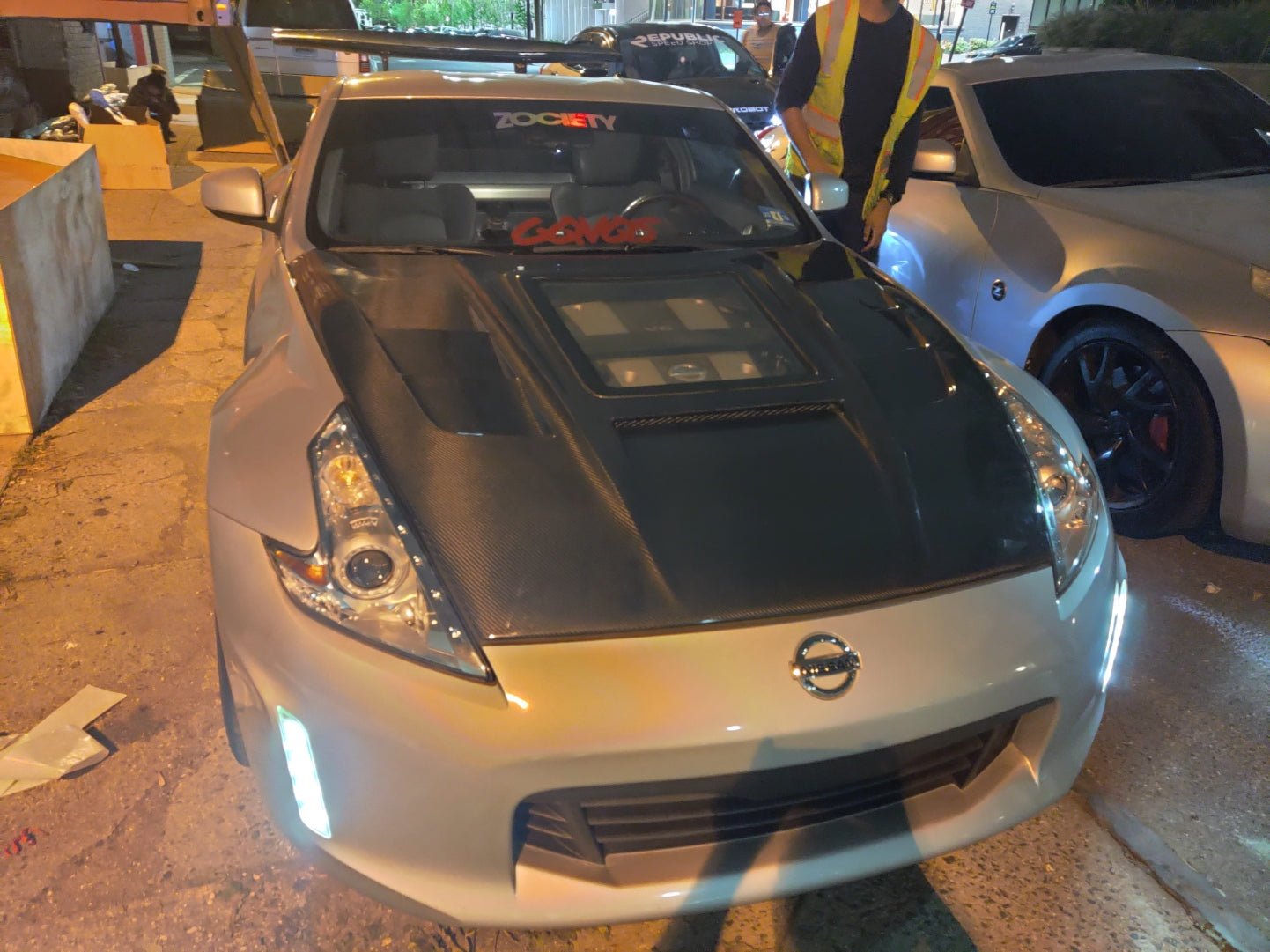 CMST Tuning Carbon Fiber Hood with Tempered Glass for Nissan 370Z Z34 Fairlady Z - Robot Bodykits