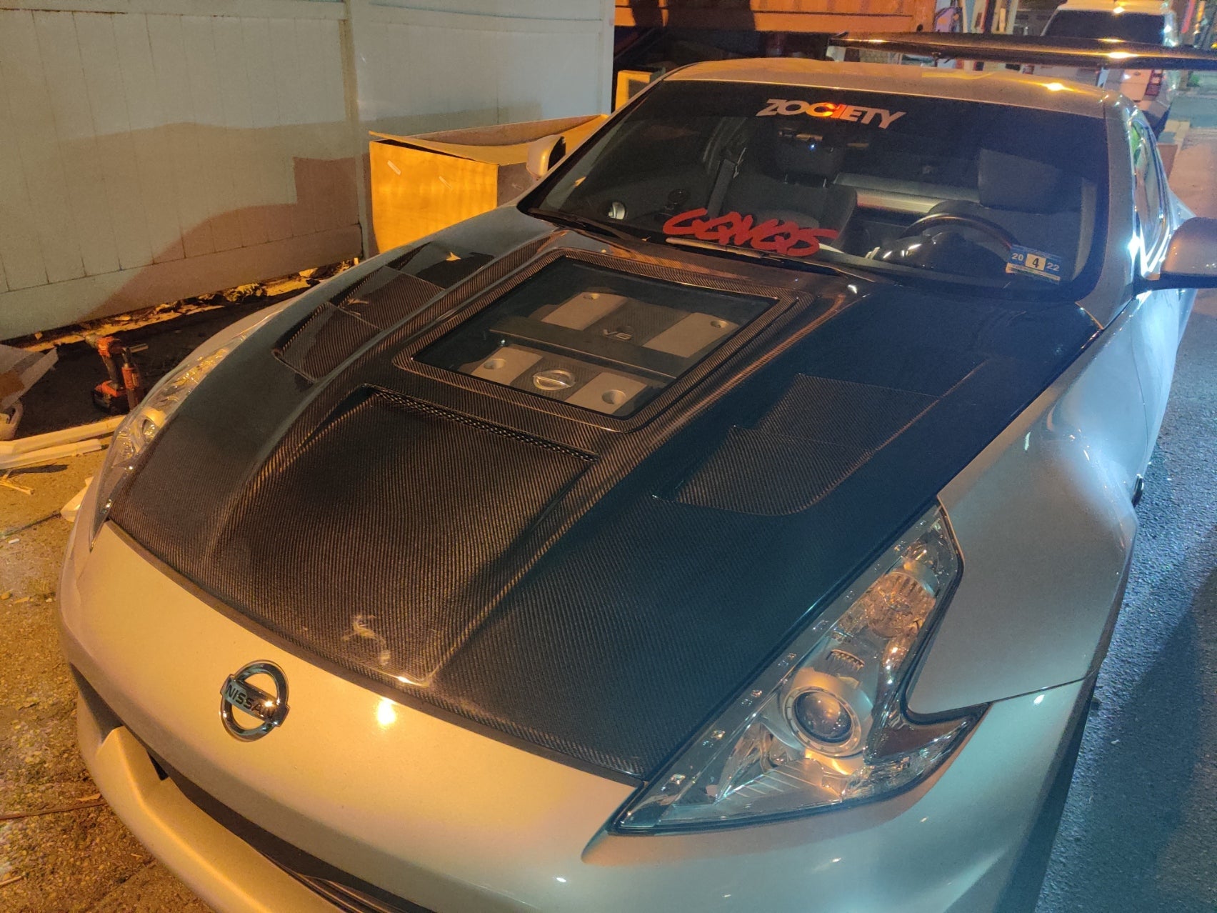 CMST Tuning Carbon Fiber Hood with Tempered Glass for Nissan 370Z Z34 Fairlady Z - Robot Bodykits