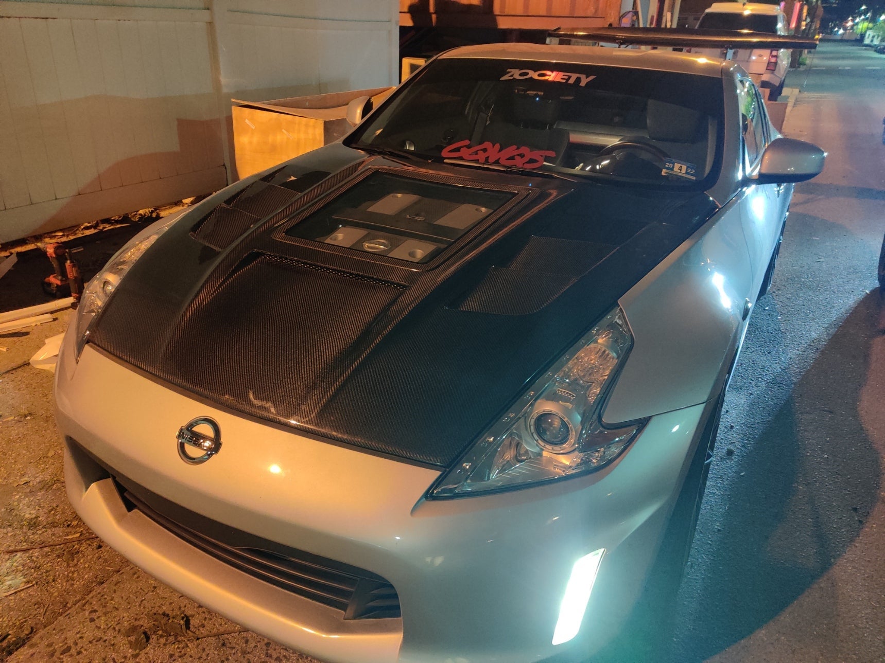 CMST Tuning Carbon Fiber Hood with Tempered Glass for Nissan 370Z Z34 Fairlady Z - Robot Bodykits