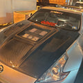 CMST Tuning Carbon Fiber Hood with Tempered Glass for Nissan 370Z Z34 Fairlady Z - Robot Bodykits