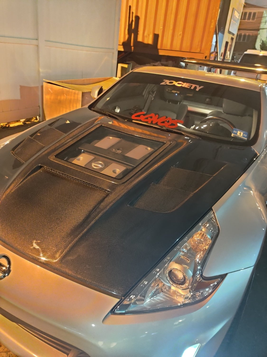 CMST Tuning Carbon Fiber Hood with Tempered Glass for Nissan 370Z Z34 Fairlady Z - Robot Bodykits