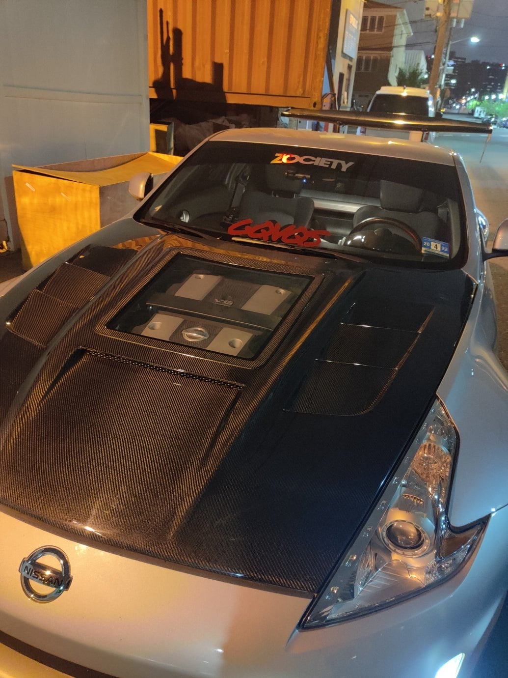 CMST Tuning Carbon Fiber Hood with Tempered Glass for Nissan 370Z Z34 Fairlady Z - Robot Bodykits