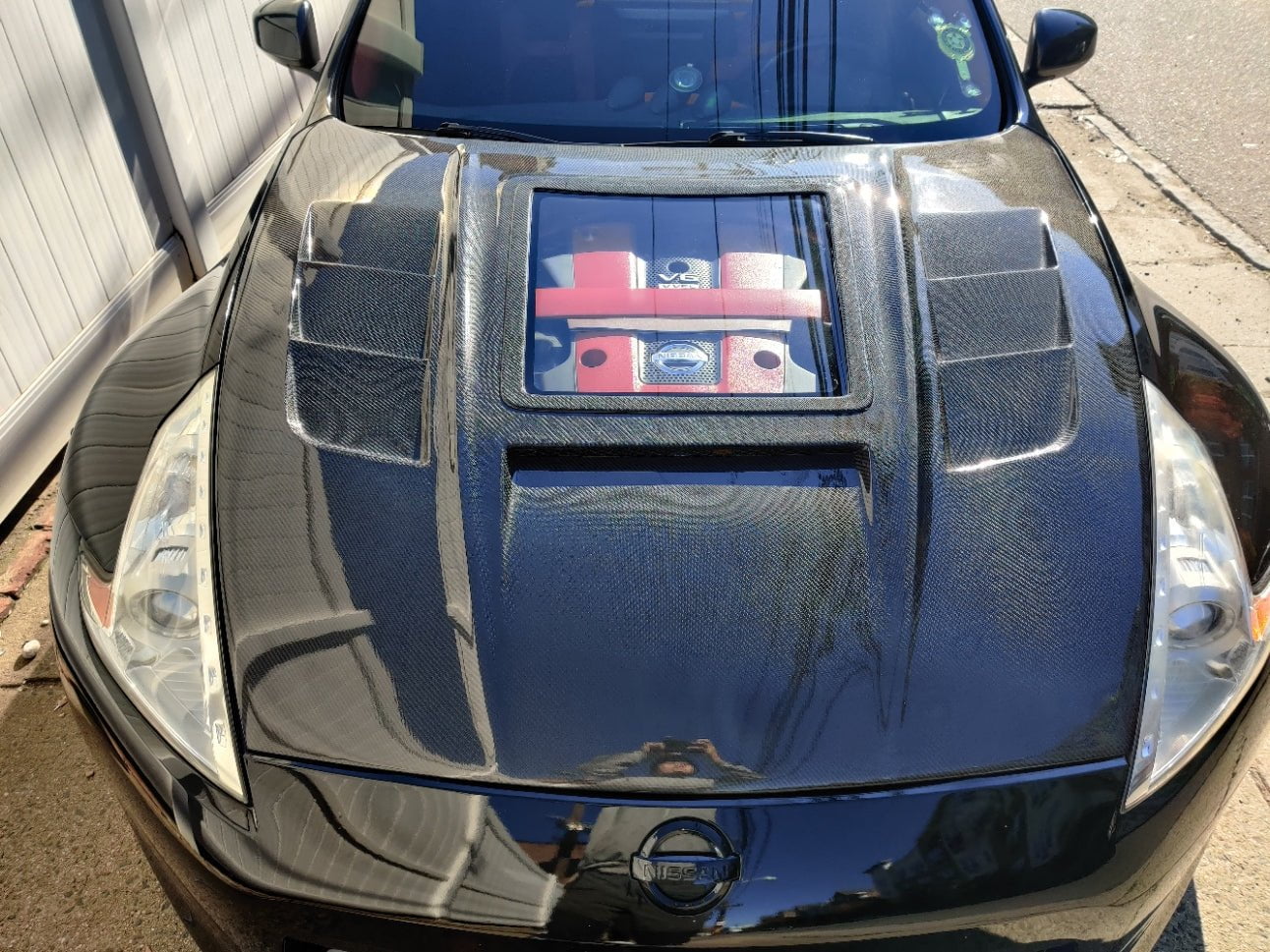CMST Tuning Carbon Fiber Hood with Tempered Glass for Nissan 370Z Z34 Fairlady Z - Robot Bodykits