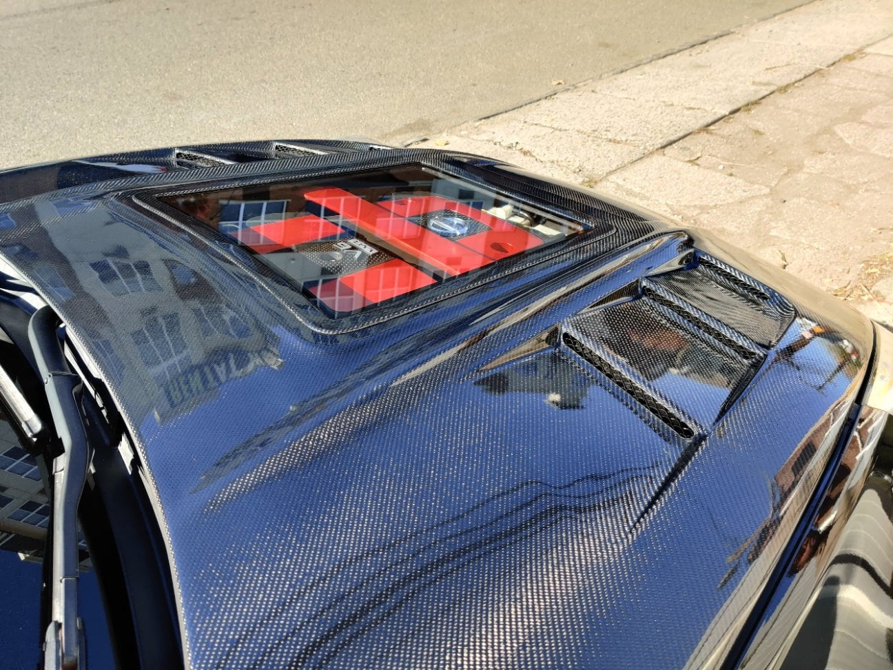 CMST Tuning Carbon Fiber Hood with Tempered Glass for Nissan 370Z Z34 Fairlady Z - Robot Bodykits