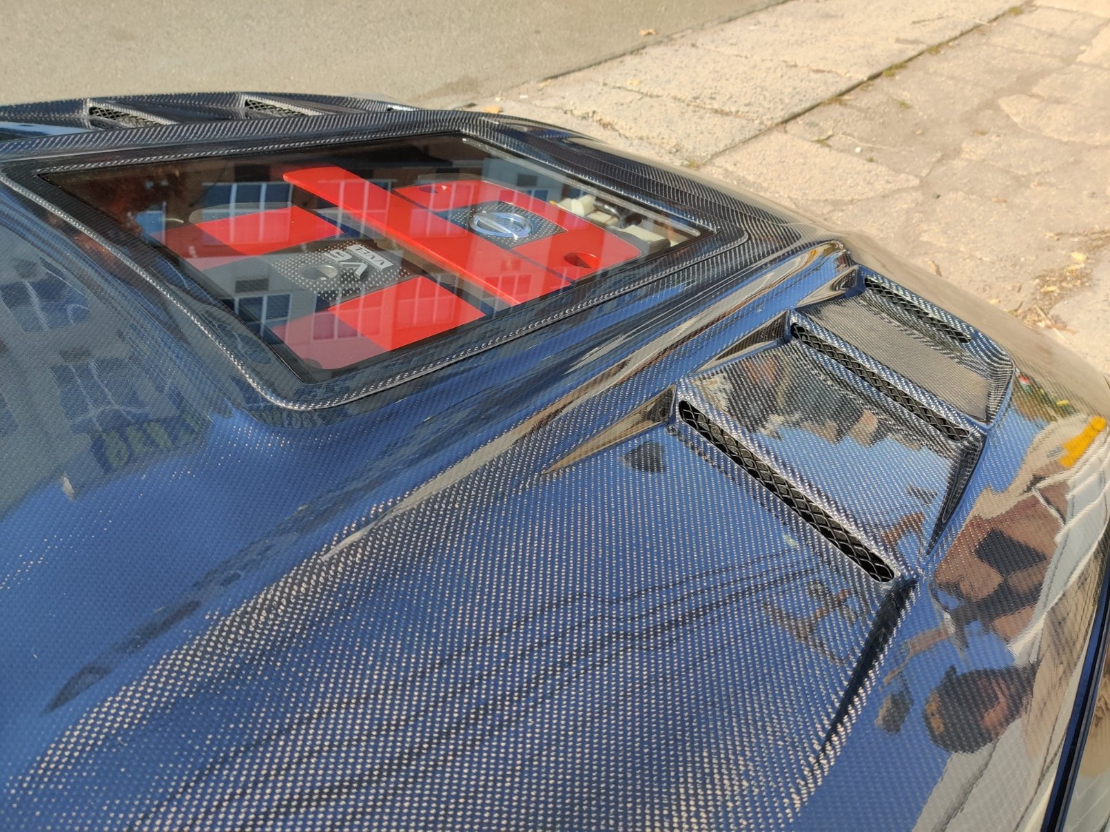 CMST Tuning Carbon Fiber Hood with Tempered Glass for Nissan 370Z Z34 Fairlady Z - Robot Bodykits