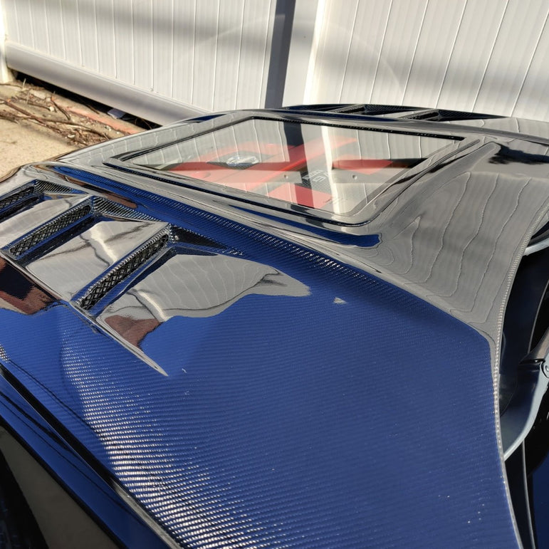 CMST Tuning Carbon Fiber Hood with Tempered Glass for Nissan 370Z Z34 Fairlady Z - Robot Bodykits