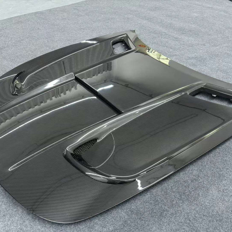 Kid Louis Mercedes Benz C190 AMG GT GTS GTC GTR Dry-Carbon Fiber Hood / Bonnet Black Series Style 2015 - 2021