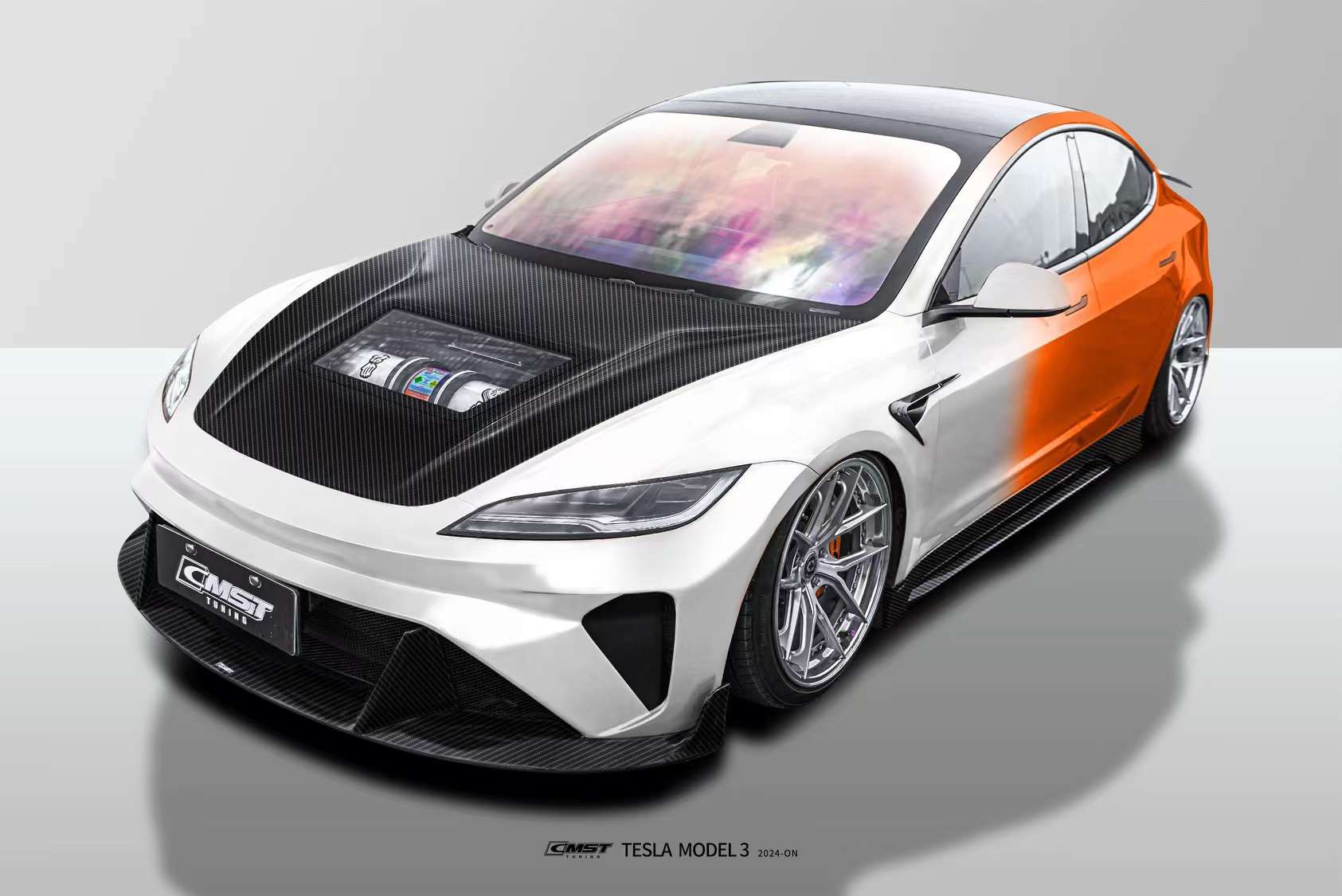 CMST Tuning Front Bumper & Lip for Tesla Model 3 Highland 2024-ON - Robot Bodykits