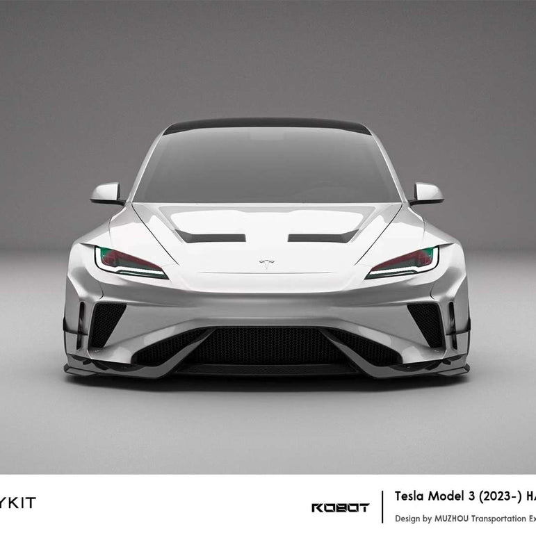 Robot Craftsman Tesla Model 3 Highland 2024+ “HACKER” Widebody FRP & Partial Carbon Full Kit