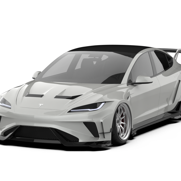 Robot Craftsman Tesla Model 3 Highland 2024+ “HACKER” Widebody FRP & Partial Carbon Full Kit