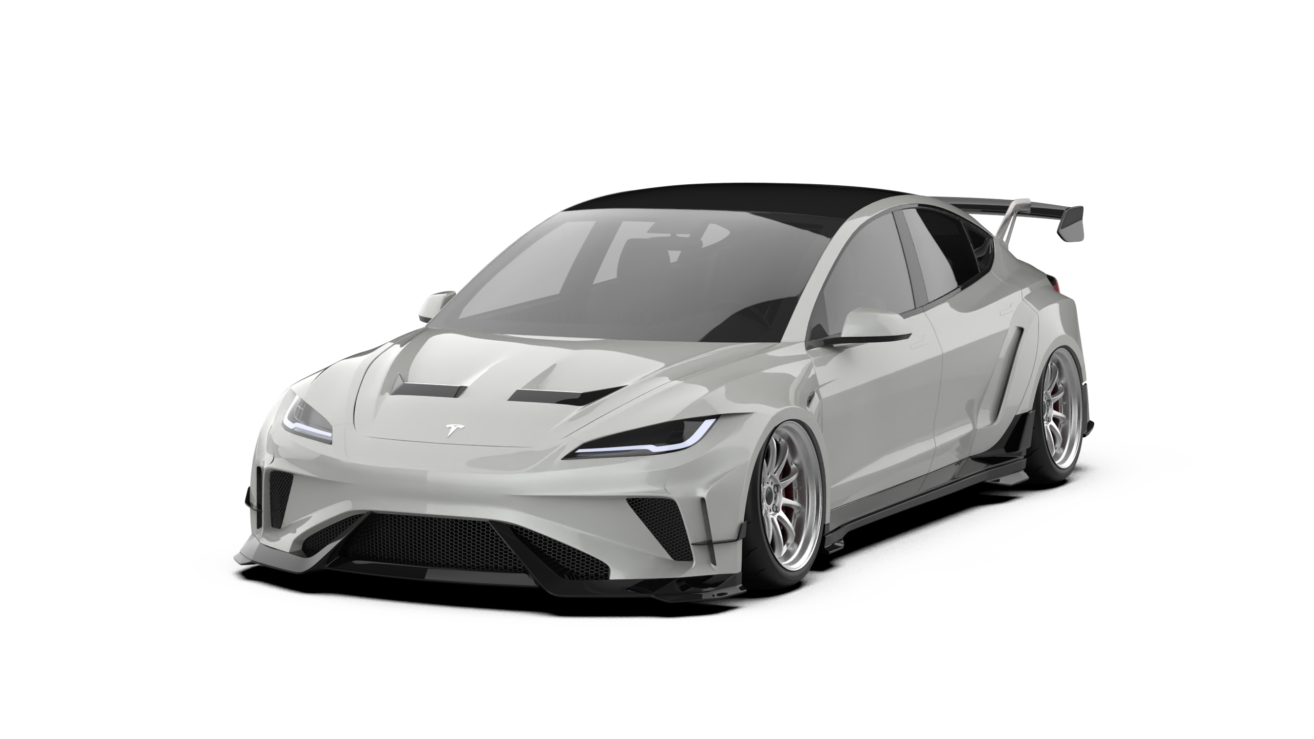 Robot Craftsman Tesla Model 3 Highland 2024+ “HACKER” Widebody FRP & Partial Carbon Full Kit