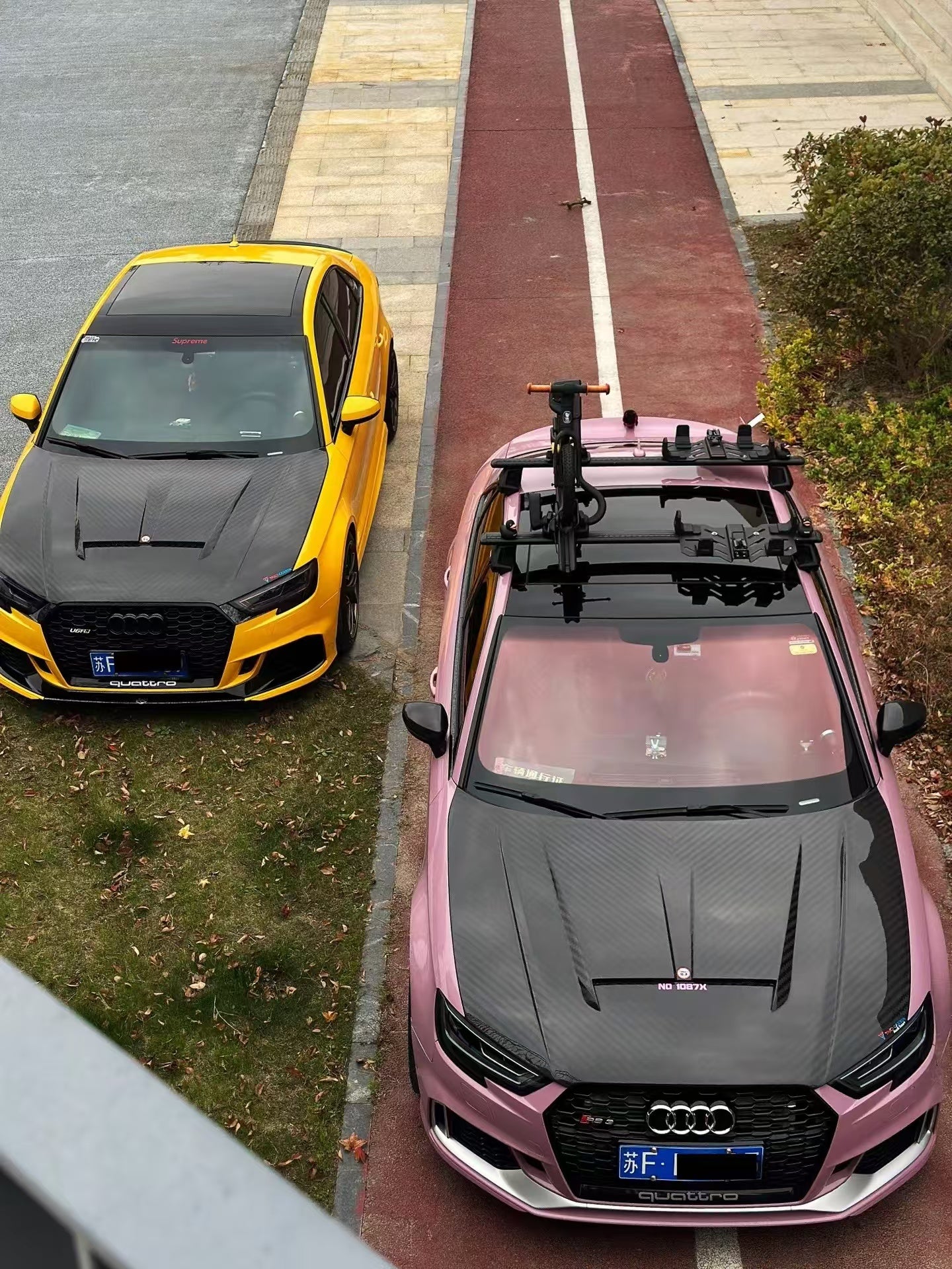 TAKD Carbon Dry Carbon Fiber Double-sided Hood Bonnet for Audi RS3 2018-2020 & S3 A3 2014-2020